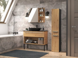 Nel Ii Bathroom Cabinet Anthracite Artisan Oak - thumbnail 3