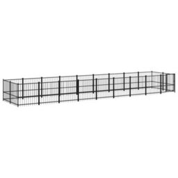 Berkfield Outdoor Dog Kennel Steel 16.89 M2 - thumbnail 2