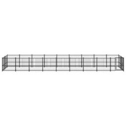 Berkfield Outdoor Dog Kennel Steel 16.89 M2 - thumbnail 3