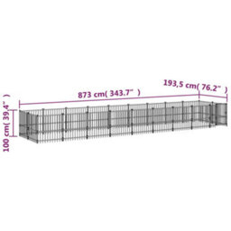 Berkfield Outdoor Dog Kennel Steel 16.89 M2 - thumbnail 6