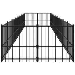 Berkfield Outdoor Dog Kennel Steel 16.89 M2 - thumbnail 4