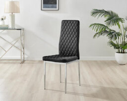 Furniturebox Uk Atlanta 4 White Dining Table And 4 Black Velvet Milan Chairs - thumbnail 8