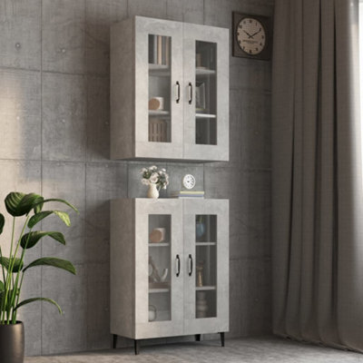 Berkfield Hanging Wall Cabinet Concrete Grey 69.5X34X90 Cm - image 1