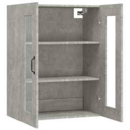 Berkfield Hanging Wall Cabinet Concrete Grey 69.5X34X90 Cm - thumbnail 5