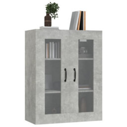 Berkfield Hanging Wall Cabinet Concrete Grey 69.5X34X90 Cm - thumbnail 6