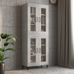Berkfield Hanging Wall Cabinet Concrete Grey 69.5X34X90 Cm - thumbnail 8