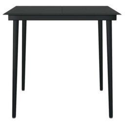 Walplus 5 Piece Garden Dining Set Black Poly Rattan Glass - Cushion Not Included - thumbnail 8