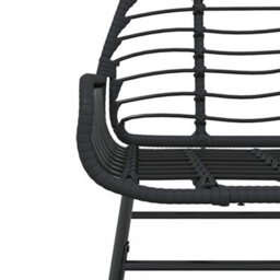Walplus 5 Piece Garden Dining Set Black Poly Rattan Glass - Cushion Not Included - thumbnail 6