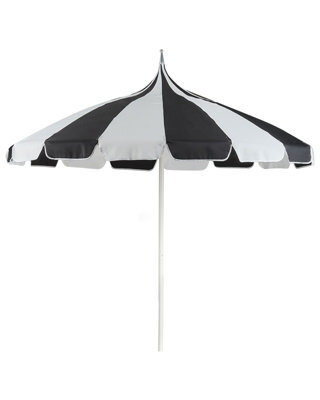 Wyld And Coco Garden Market Parasol Black White Uv-Resistant Fabric Aluminium Pole 2.45M Diameter 2.69M Height - image 1