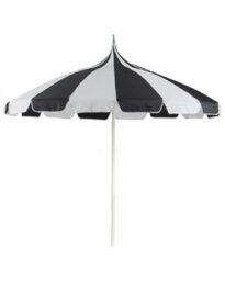 Wyld And Coco Garden Market Parasol Black White Uv-Resistant Fabric Aluminium Pole 2.45M Diameter 2.69M Height - thumbnail 1