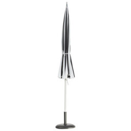 Wyld And Coco Garden Market Parasol Black White Uv-Resistant Fabric Aluminium Pole 2.45M Diameter 2.69M Height - thumbnail 5