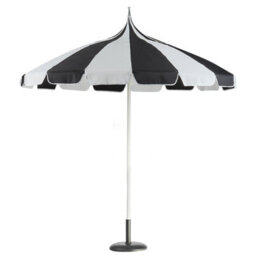 Wyld And Coco Garden Market Parasol Black White Uv-Resistant Fabric Aluminium Pole 2.45M Diameter 2.69M Height - thumbnail 4