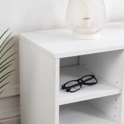 Home Treats Cube Bookshelf 10 Tier  Storage Organiser White Wooden Shelving Display Open Bookcase For Home Living Room Office Furniture - thumbnail 6