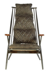 Orsina Modern Genuine Grey Leather Chair,decorative Armchair,occasional Chair,quilted Upholstered Accent Seat - thumbnail 6