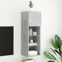 Berkfield Durable Tv Cabinet With Led Lights Concrete Grey 30.5X30X90 Cm - thumbnail 2