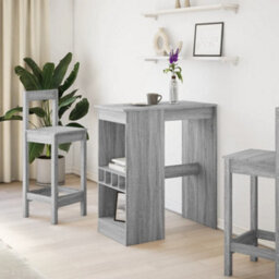 Berkfield Bar Table With Racks Grey Sonoma 90X47.5X103.5 Cm Engineered Wood - thumbnail 3