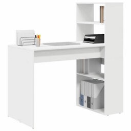Berkfield Desk With Storage White 113X54X120 Cm Engineered Wood - thumbnail 3