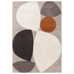 Furniturebox Uk Jenson Grey Pebble Shapes Rug 160X230 - thumbnail 2