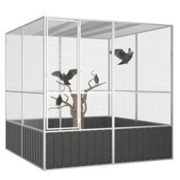 Walplus Bird Cage Anthracite 213.5X217.5X211.5 Cm Galvanised Steel - thumbnail 2
