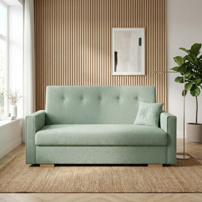 Viva Sonic Iii Sofa Bed For Living Room Particle Board With Storage Box Wooden Legs 153X100X85Cm Mint - image 1
