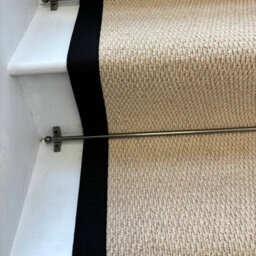 RainbowHome Kalahari Caramel Stair Runner With 100% Cotton Black Border Sample - thumbnail 2