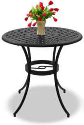 Homeology Prego Black Garden And Patio Cast Aluminium Bistro Table - thumbnail 2