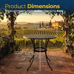 Homeology Prego Black Garden And Patio Cast Aluminium Bistro Table - thumbnail 9