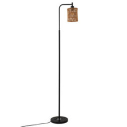 Komore 170Cm Black Metal Floor Lamp,rope Shade,e27 - thumbnail 5