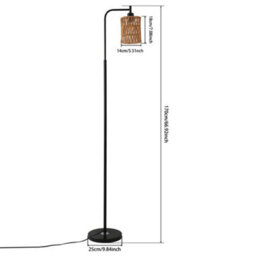 Komore 170Cm Black Metal Floor Lamp,rope Shade,e27 - thumbnail 8