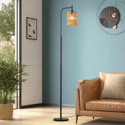 Komore 170Cm Black Metal Floor Lamp,rope Shade,e27 - thumbnail 4