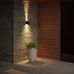 Luminosa Lighting Luminosa Rex Outdoor Up Down Wall Lamp Brown Led 6.6W 3000K Ip54 On-Off - thumbnail 2