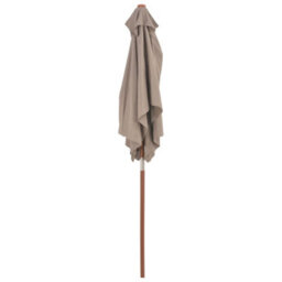 Berkfield Outdoor Parasol With Wooden Pole 150X200 Cm Taupe - thumbnail 5