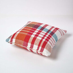 Homescapes Red Tartan 100% Cotton Falun Cushion Cover, 60 X 60 Cm - thumbnail 3