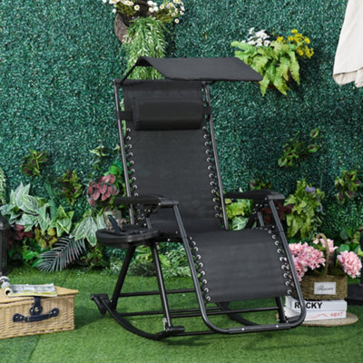 Outsunny Folding Recliner Chair Outdoor Lounge Rocker Zero-Gravity Seat - image 1