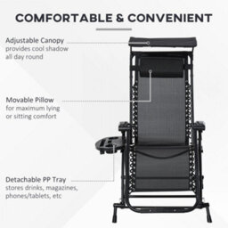 Outsunny Folding Recliner Chair Outdoor Lounge Rocker Zero-Gravity Seat - thumbnail 5