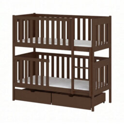 Arte David Dark Chocolate Wooden Bunk Bed With Storage & 2 Bonnell Mattresses 90 X 190 Cm - thumbnail 1