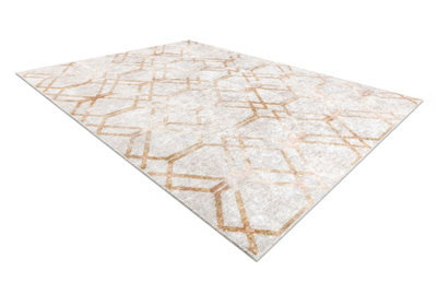 RugsX Miro 51805.804 Washing Carpet Geometric, Trellis Anti-Slip - Gold 200X290 Cm - image 1