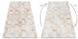 RugsX Miro 51805.804 Washing Carpet Geometric, Trellis Anti-Slip - Gold 200X290 Cm - thumbnail 2