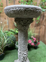Roman Design Very Detailed Stone Cast Birdbath - thumbnail 6