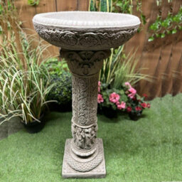 Roman Design Very Detailed Stone Cast Birdbath - thumbnail 1