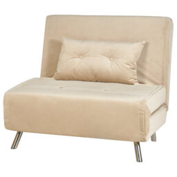 Beliani Single Sofa Bed Farris Velvet Sand Beige - thumbnail 6