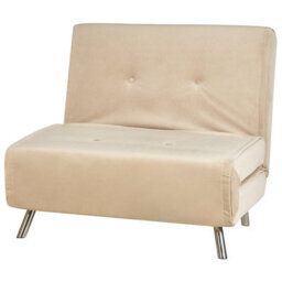 Beliani Single Sofa Bed Farris Velvet Sand Beige - thumbnail 4