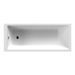 FNX Bathrooms Waterproof 600mm Vanity Unit With Single Ended Bath, Gloss White Front Panel & Matt Black Profile Bath Screen - thumbnail 2