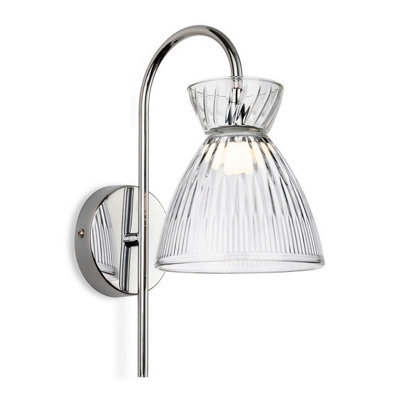 Luminosa Lighting Luminosa Royale Dome Wall Light Chrome With Clear Decorative Glass 3W Led 401Lm 3000K