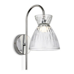 Luminosa Lighting Luminosa Royale Dome Wall Light Chrome With Clear Decorative Glass 3W Led 401Lm 3000K