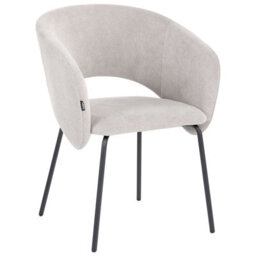 Beliani Set Of 2 Dining Chairs Blakely Fabric Off-White - thumbnail 4