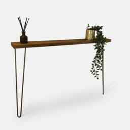Timber Foundry Narrow Hallway Console Table L130 X D15 X H90Cm, Pine, Walnut - thumbnail 1