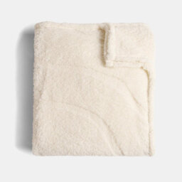 Ohs Tufted Contour Throw Teddy Fleece Blanket Winter Soft Warm Bedspread, Ivory - 125 X 150 Cm - thumbnail 3