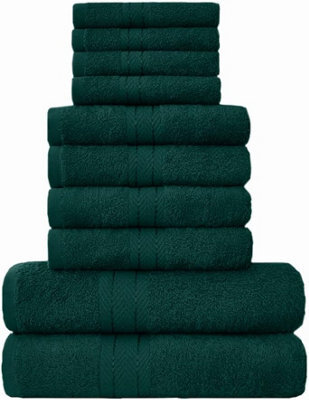 Gaveno Cavailia 10 Piece Toronto Towel Bale Set Dark Green Premier Super Soft And Quick Obsorbent Bath Towel - image 1