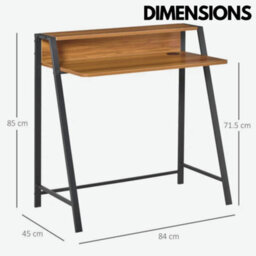 Rafaelo Mobilia 84Cm Walnut Wide Computer Desk With Metal Frame - thumbnail 5